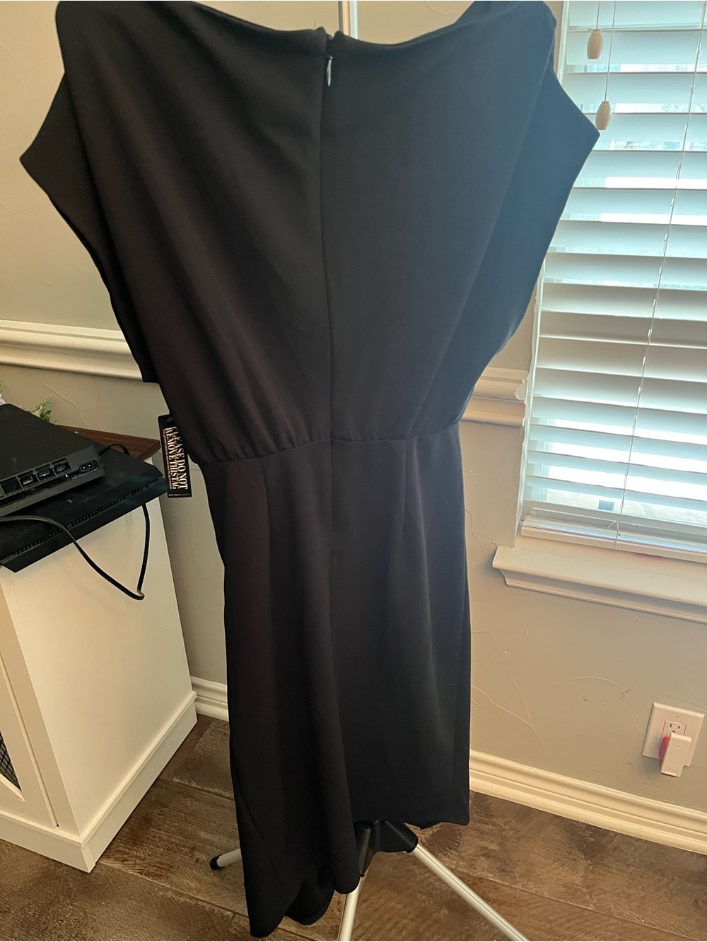 New York & Company Black Midi Dress with Dolman Sleeves